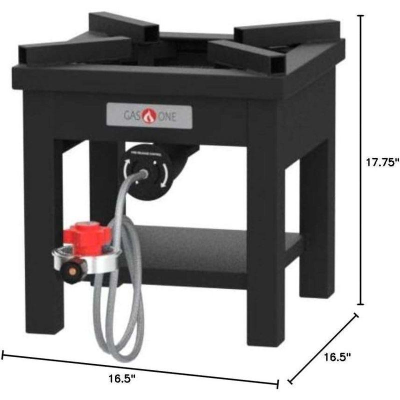 GasOne 275,000 BTU Propane Burner Cooker With Regulator with Steel Braided Hose For Outdoor Cooking, Turkey Fry