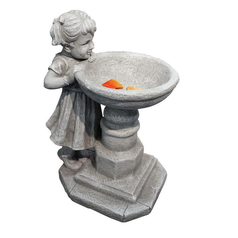 Georgina's Garden Gaze Child at Birdbath Statue