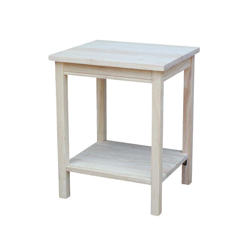 Portman Solid Wood Unfinished Square Accent Table