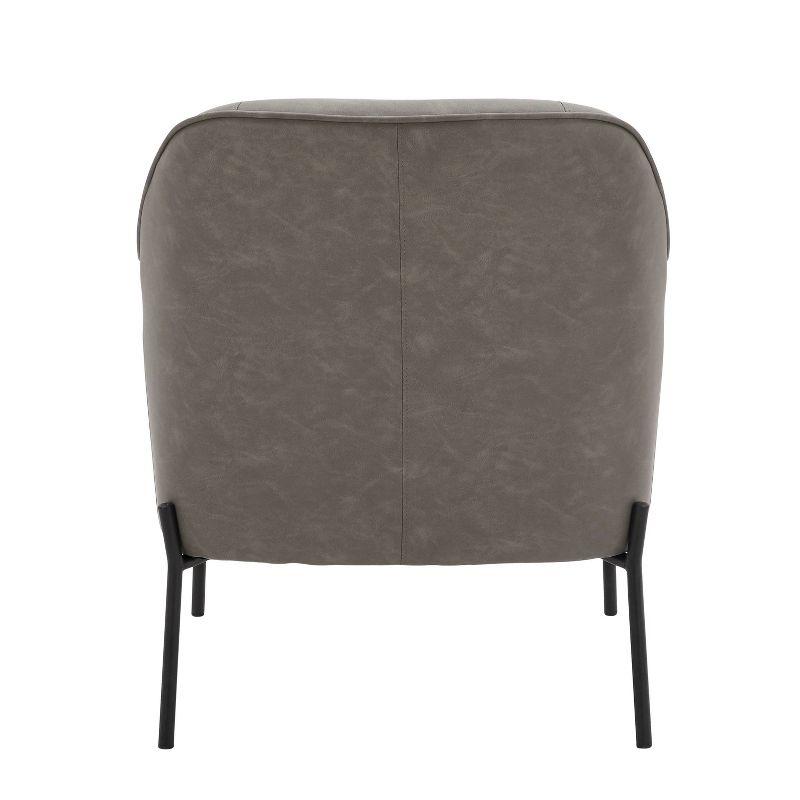 Daniella Contemporary Accent Chair Black/Gray - LumiSource: Upholstered Faux Leather, Steel Frame, Foam Cushion
