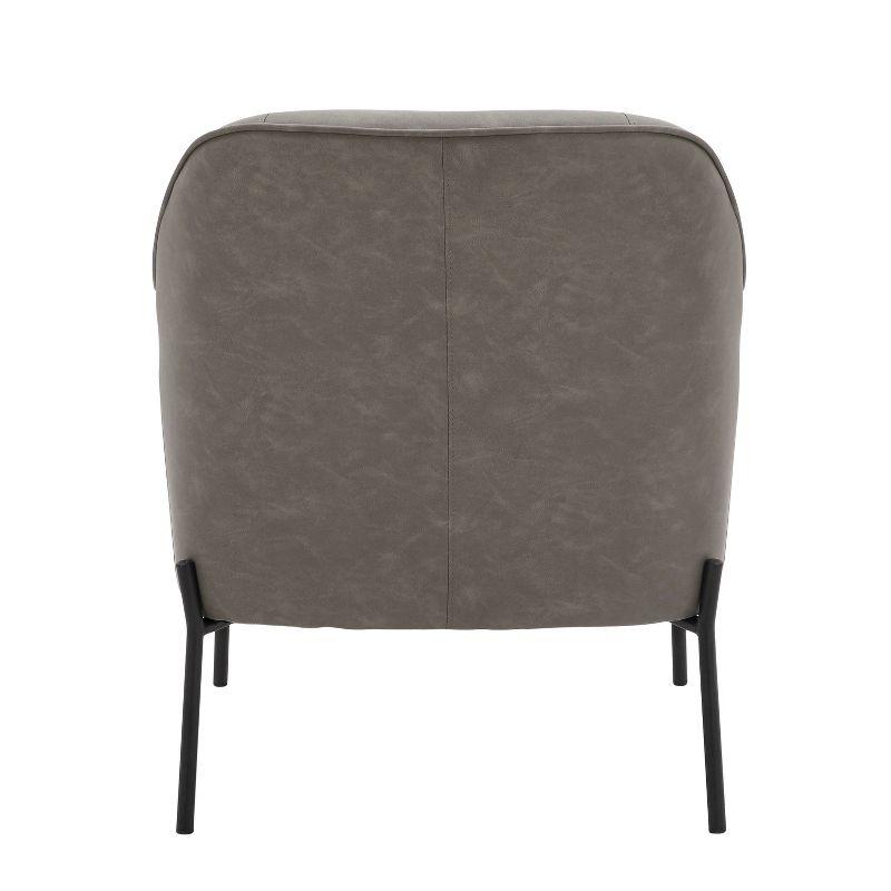 Daniella 27" Grey Faux Leather Contemporary Accent Chair