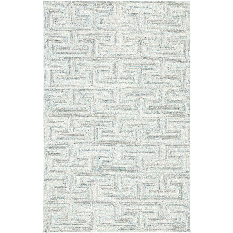 Ikat IKT101 Hand Tufted Area Rug - Teal/Grey - 3'x5' - Safavieh.