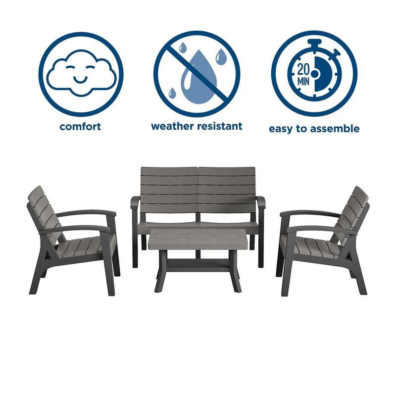 COSCO 4-Piece Resin Outdoor Conversation Set