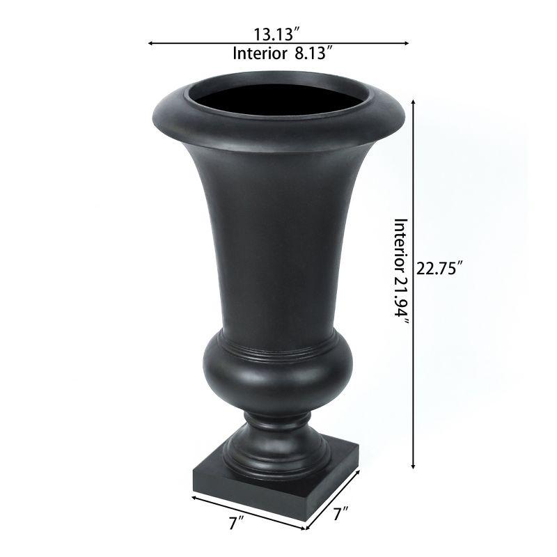 LuxenHome 22.75" H Slim MgO Urn Planter Black