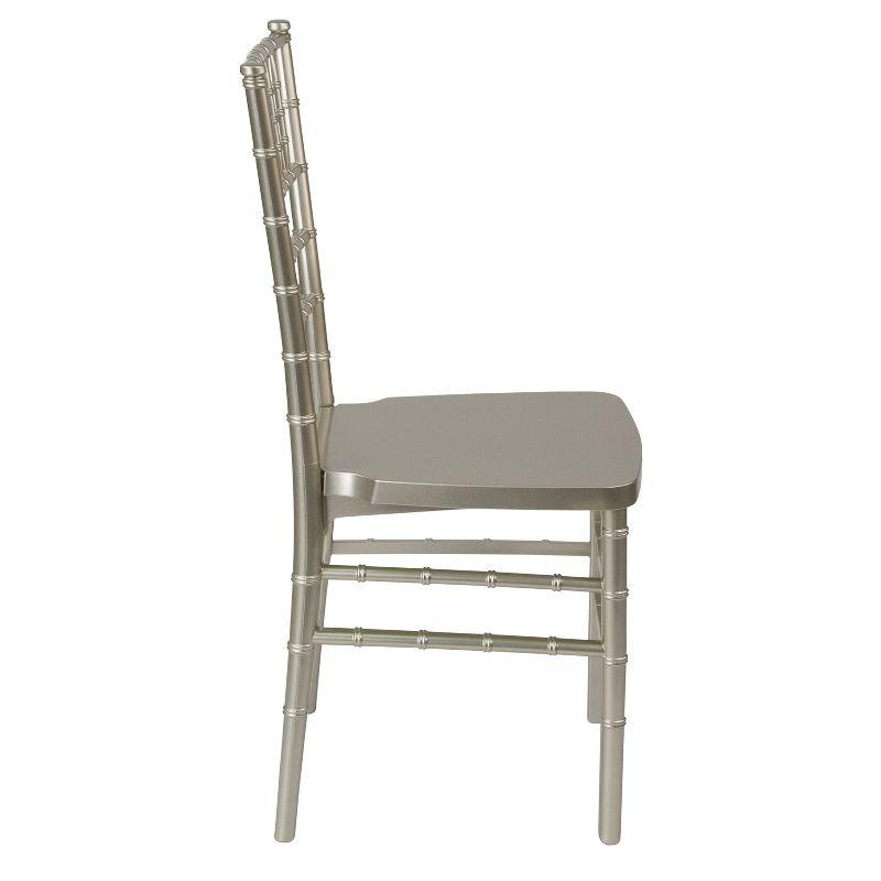 Silver Plastic Armless Chiavari Stacking Chair