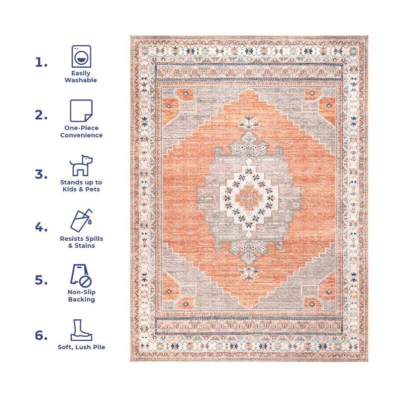 Reversible Medallion Synthetic Area Rug 8' x 10' - Easy Care & Stain-Resistant