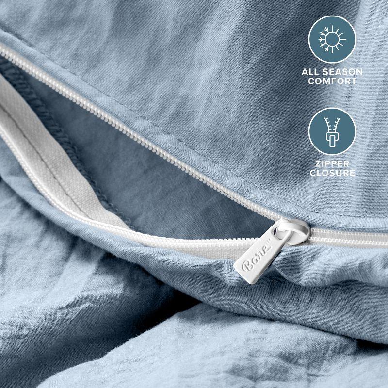 Washed Dusty Blue King/Cal King Duvet Cover and Sham Set by Bare Home