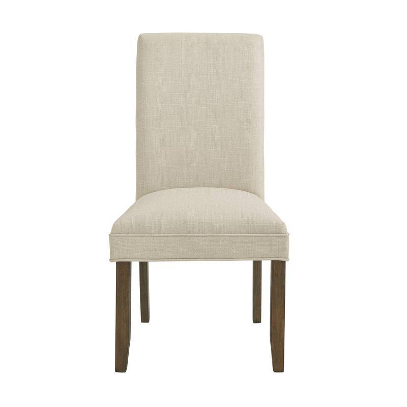 Elegant Cream Upholstered Parsons Side Chair Set in High-Quality Wood