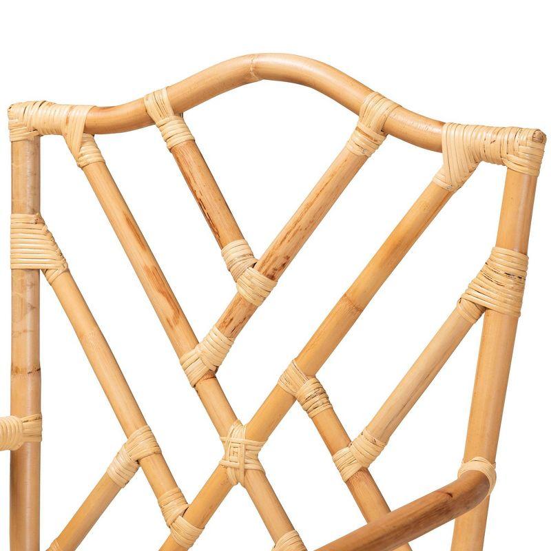 Delta Rattan Armchair Natural/White: Handmade, Geometric Backrest - bali & pari