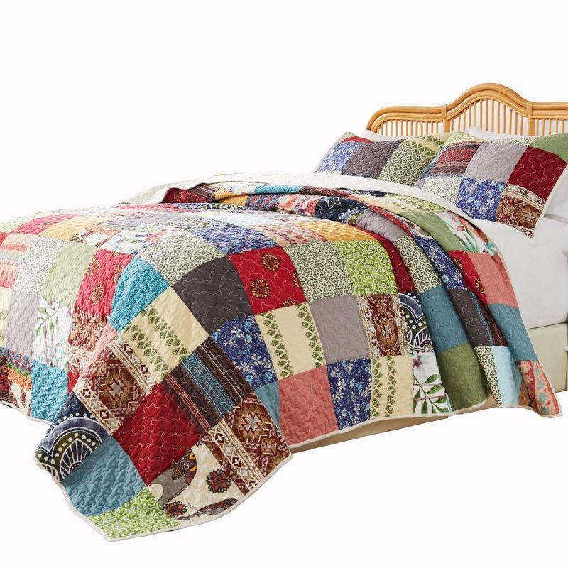 Renee Multicolor Cotton Twin Reversible Quilt Set