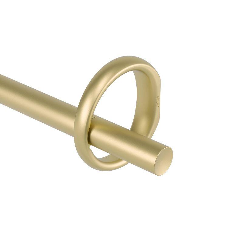 Gold Adjustable Modern Single Curtain Rod 42-120"