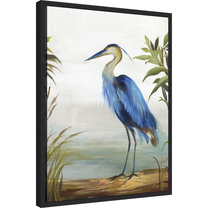 Amanti Art Blue Heron by Aimee Wilson Canvas Wall Art Print Framed 18" x 24" in Sylvie Black