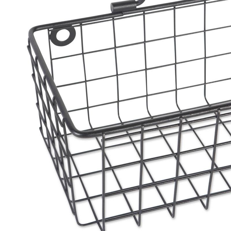 Small Black Wire Wall Basket Set/2
