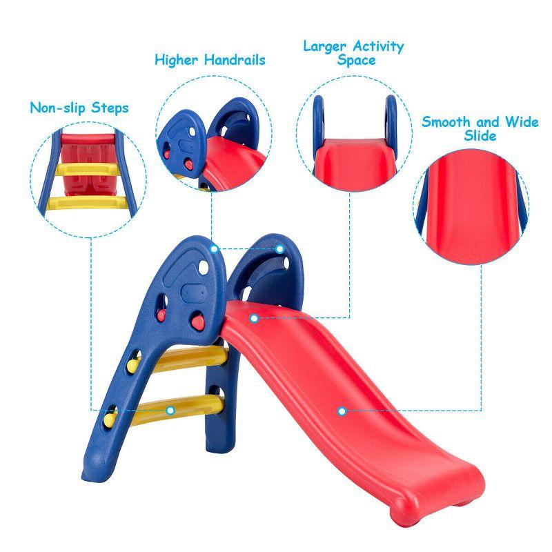 Costway 2 Step Children Folding Slide Plastic Fun Toy Up-down Suitable for Kids