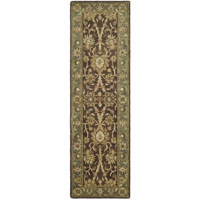 Antiquity AT249 Hand Tufted Accent Rug - Chocolate/Blue - 2'3"x4' - Safavieh.