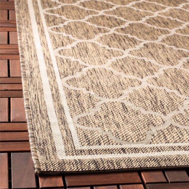Courtyard CY6918 Power Loomed Indoor/Outdoor Area Rug - Brown/Bone - 5'3"x5'3" - Safavieh.