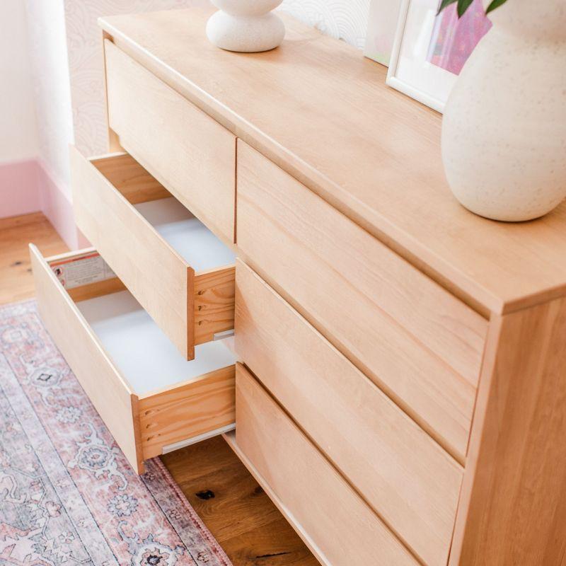 Max & Lily Solid Wood Scandinavian 6 Drawer Dresser, Blonde