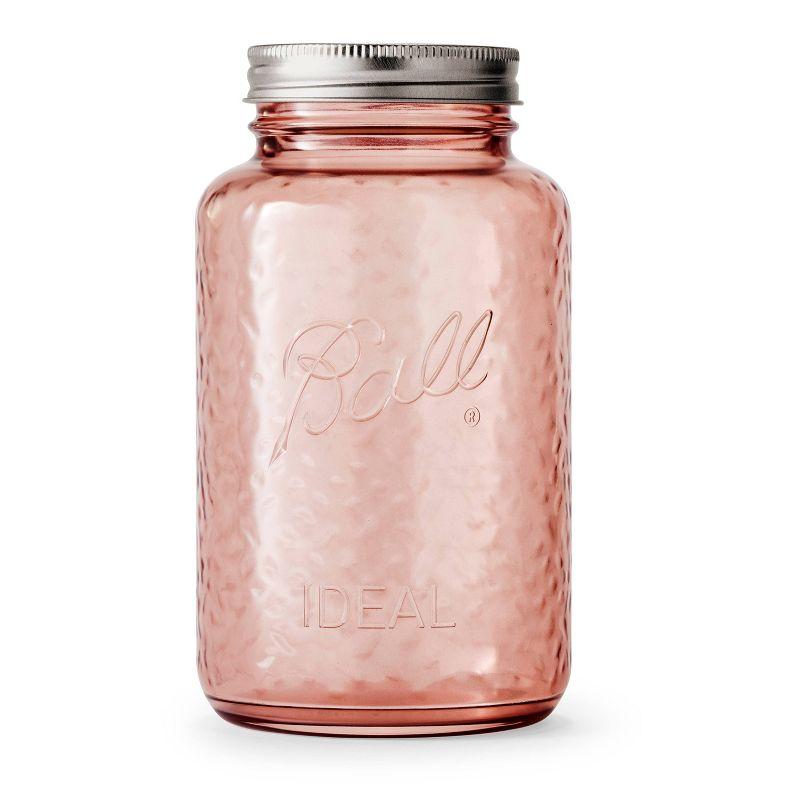 Ball 32oz 4pk Glass Regular Mouth Rose Vintage Mason Jar with Lid and Band: Pink Canning Jars, Dishwasher-Safe