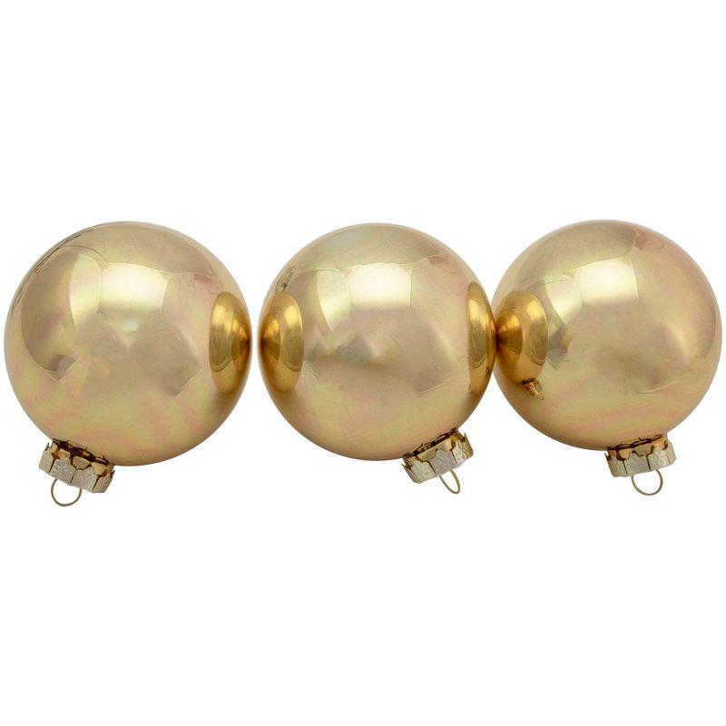 Northlight 6pc Shiny and Matte Glass Ball Christmas Ornament Set 3.25" - Champagne Gold