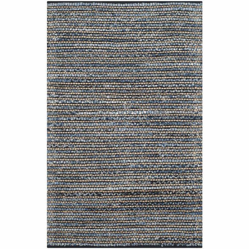 Cape Cod Blue Handwoven Jute 4' x 6' Area Rug