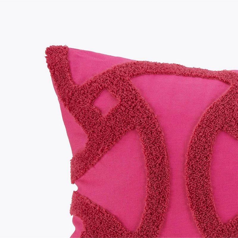 12''x24'' Tonal Tufted Embroidered Decorative Throw Pillow Dark Pink - Trina Turk