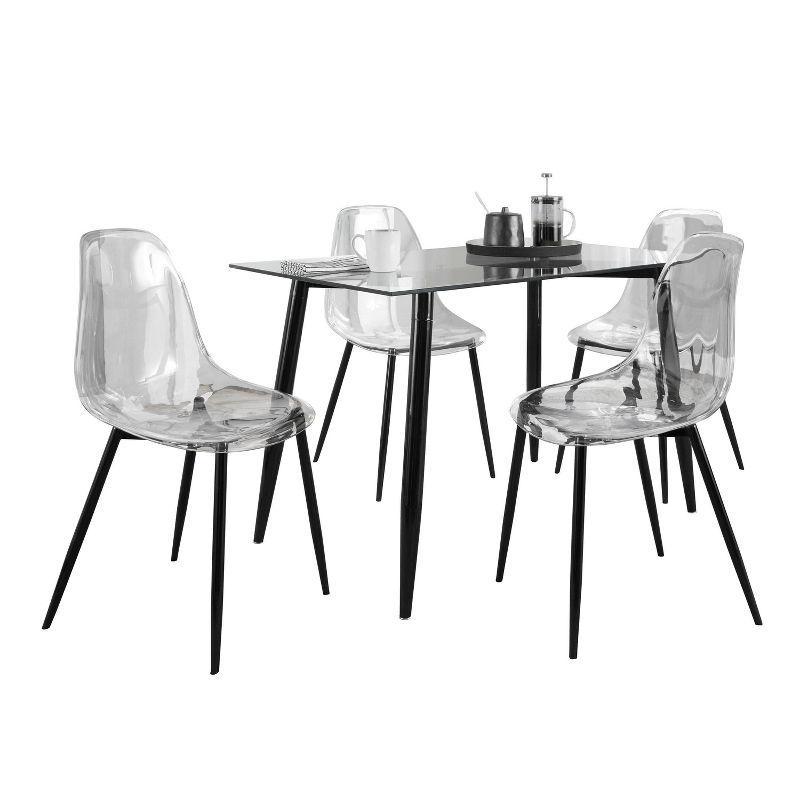 4 - Person Glass Top Four Leg Dining Set