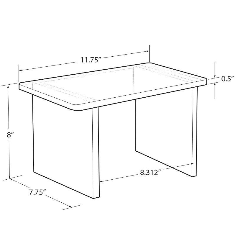 Azar Displays Clear Acrylic 11.75"W x 7.75"D x 8"H 1/2" Thick Deluxe Riser w/Bumpers