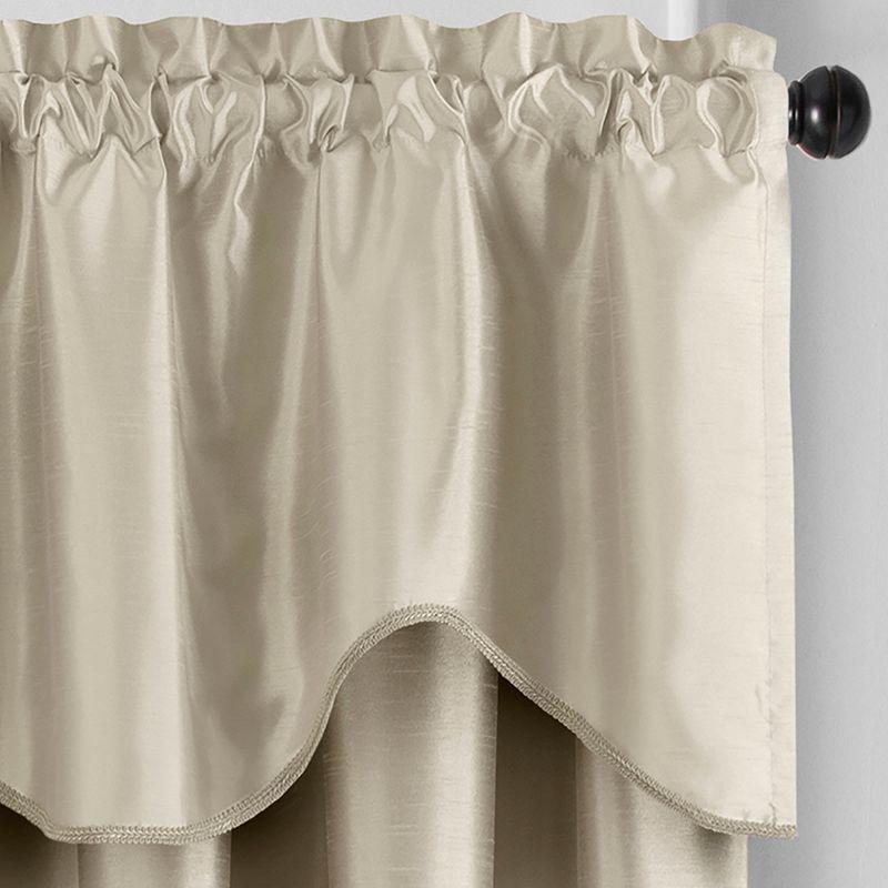 Elrene Colette Faux Silk Single Scalloped Window Valance - 50" x 21" - Elrene Home Fashions