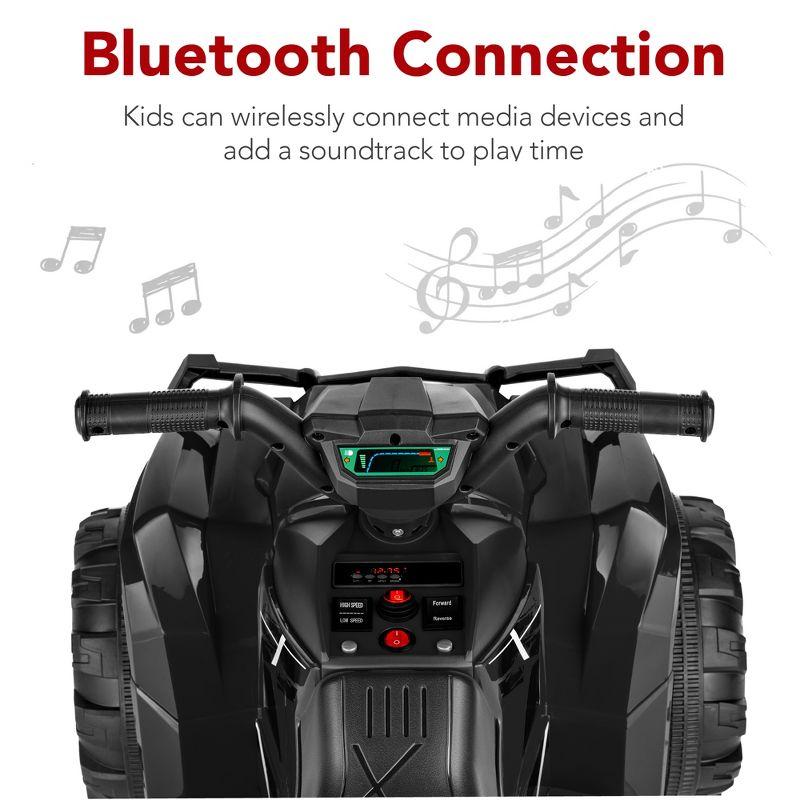 Best Choice Products 12V Kids Ride-On ATV Quad w/ Bluetooth, 2.4mph Max, Treaded Tires, LED Lights, Radio