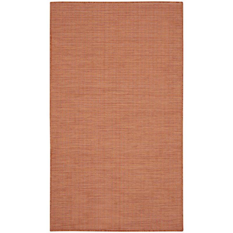 Terracotta Flat Woven Synthetic Indoor Outdoor Rug 3' x 5'