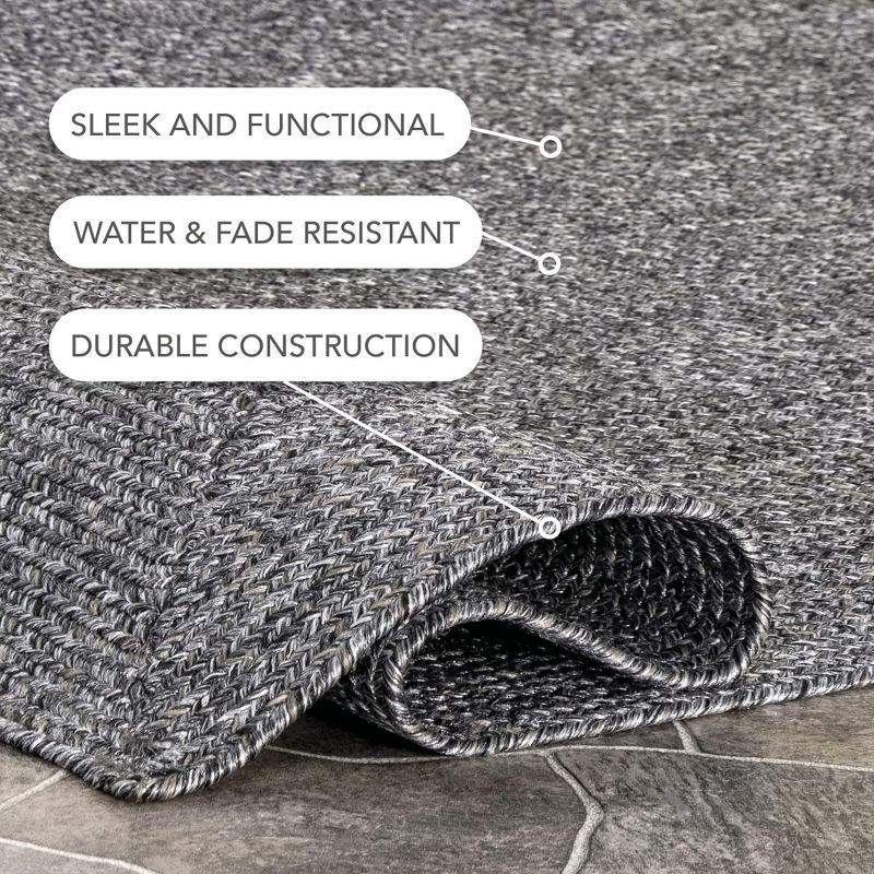Nuloom Wynn Solid 4 Round Indoor/Outdoor Accent Rug for Living Room Patio Deck Front Porch Entryway Kitchen, Charcoal