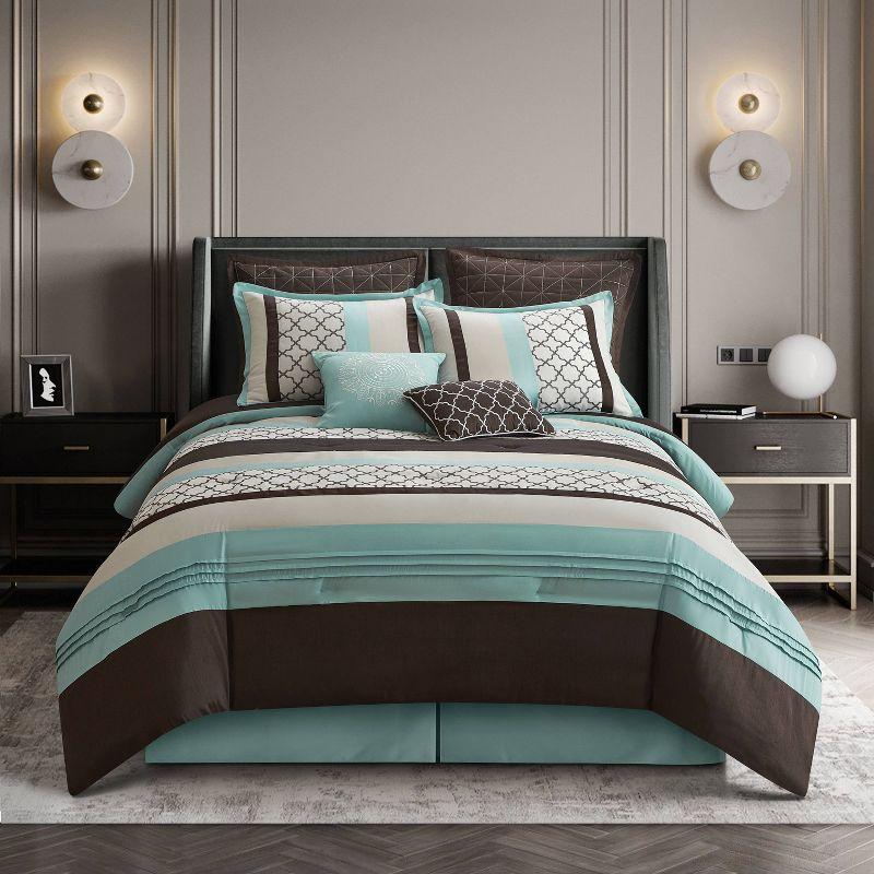 Nanshing America, Inc Avalon Microfiber Modern & Contemporary 8 Piece Comforter Set