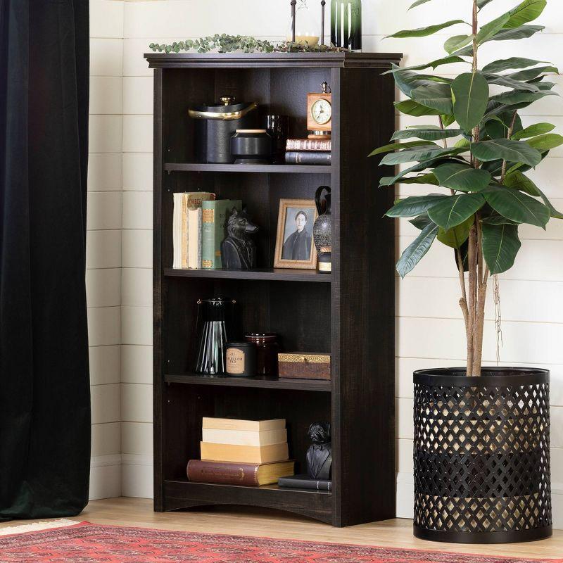 57.75" Gascony 4 Shelf Bookcase Black - South Shore