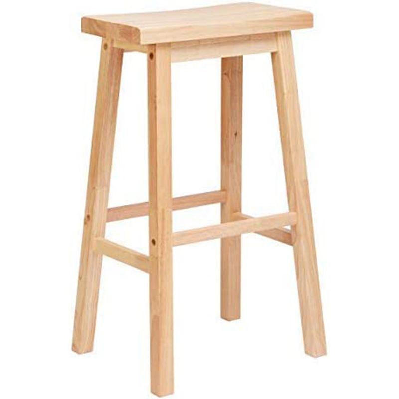 Natural Wood Saddle-Seat 30" Backless Counter Stool