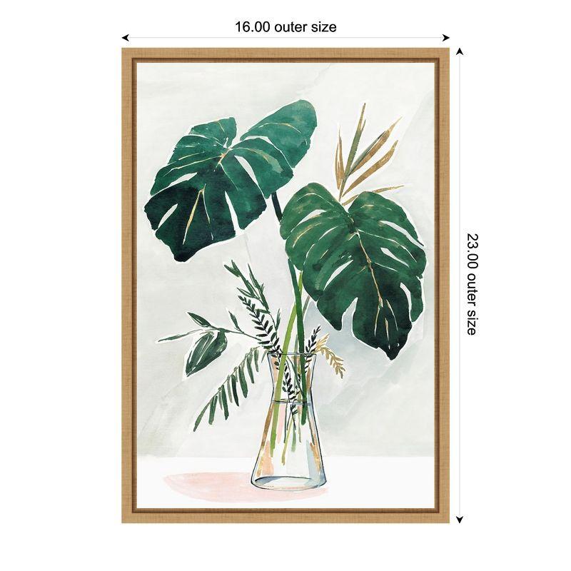 Amanti Art Forenoon II (Monstera Leaf) by Isabelle Z Canvas Wall Art Print Framed 16 x 23-in.