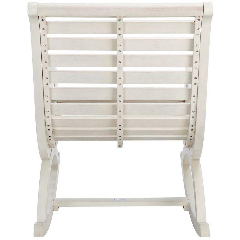 Elegant White Eucalyptus Outdoor Rocking Chair with Cushions