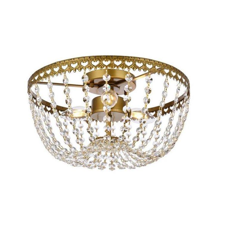 Elegant Lighting Kylie 14 inch flush mount in brass