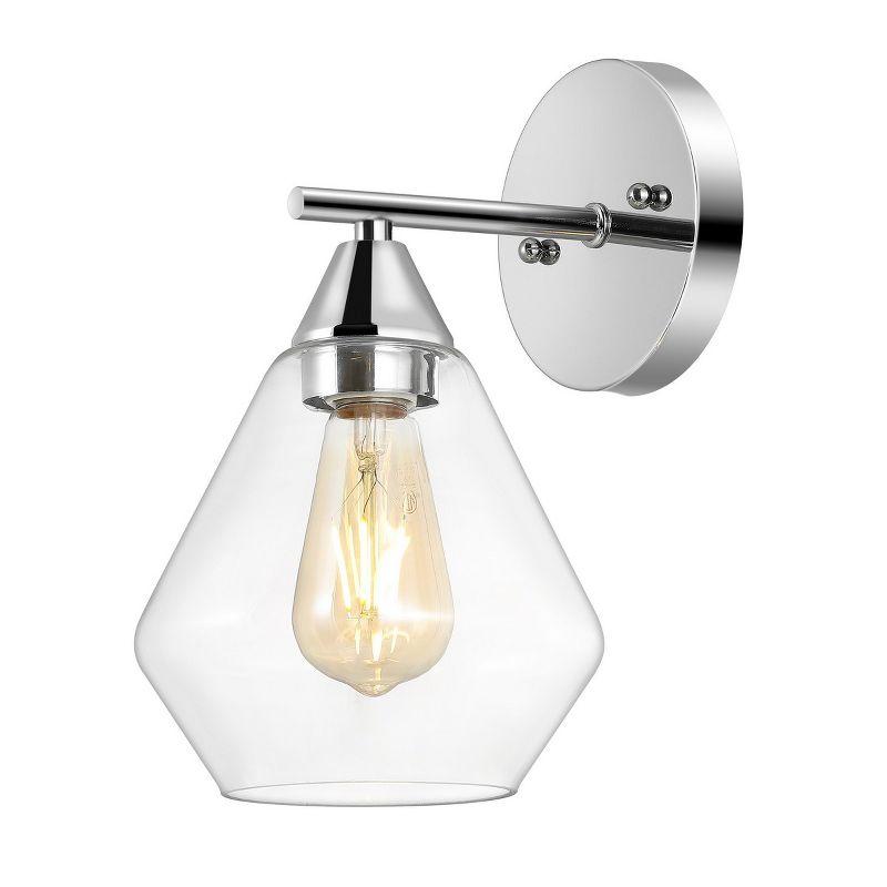 Lyona 8.5" Wall Sconce (Set of 2) - SCN4133 - Chrome/Clear - Safavieh