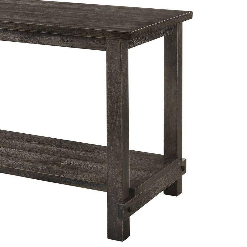 60" Martha Li Dining Table Weathered Gray - Acme Furniture: Sturdy Wood, Storage Shelf, Seats 6