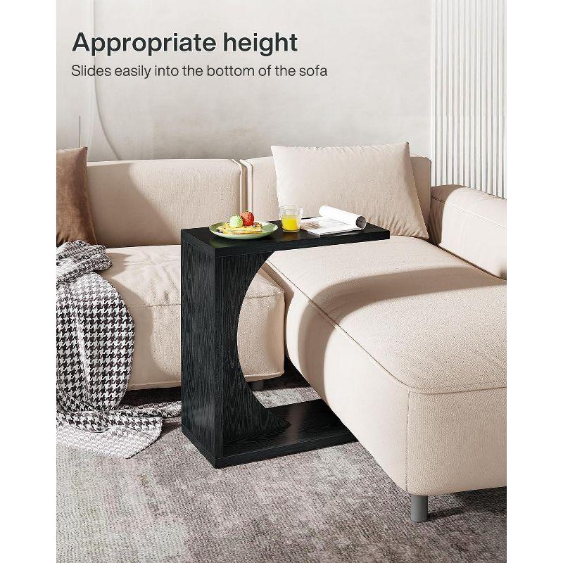 Tribesigns C-Shaped End Table, Couch Table for Small Space, Black