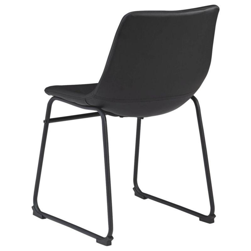 Set of 2 Centiar Dining Upholstered Side Chairs Black - Signature Design by Ashley: Faux Leather, Metal Base