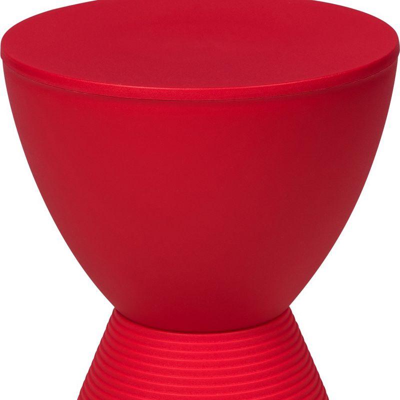 Boyd Modern Red Round Plastic Accent Side Table