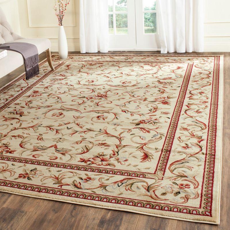 Ivory Floral Tufted Rectangular Area Rug 8' x 11'