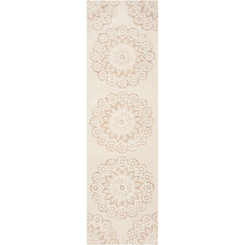 Blossom BLM108 Hand Tufted Indoor Runner Rug - Ivory/Beige - 2'3"x6' - Safavieh