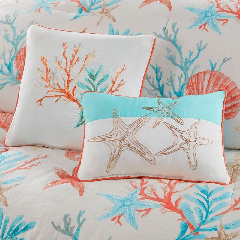 California King Coral Cotton Coastal Comforter Set