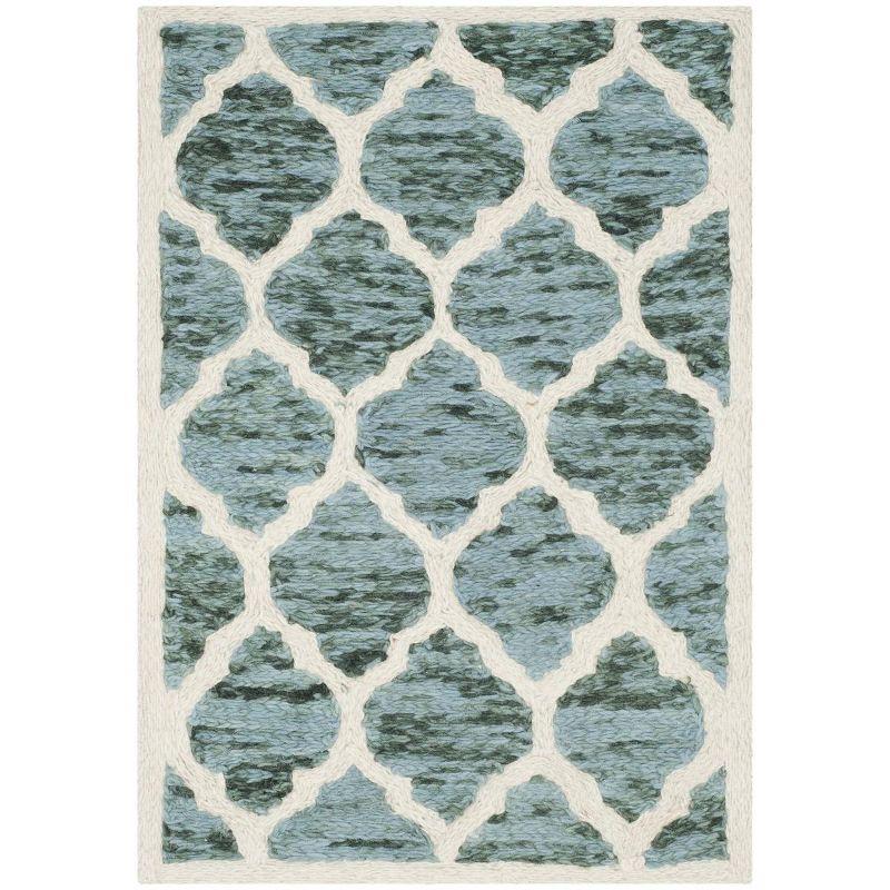Himalaya HIM121 Handmade Accent Rug - 2'x3' - Turquoise/Ivory - Safavieh