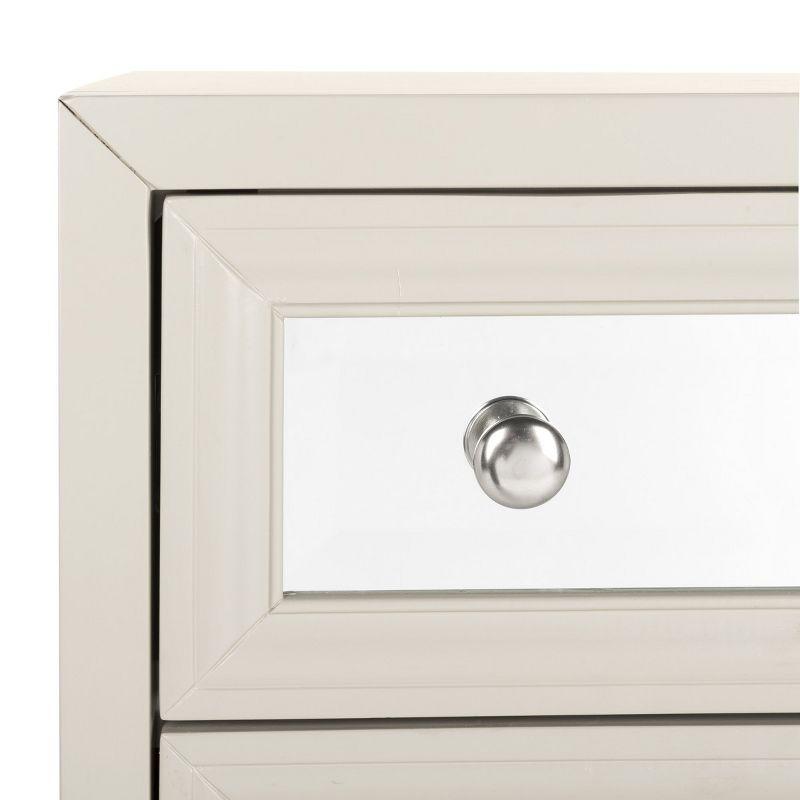 Gray Mirrored 3-Drawer Transitional Chest