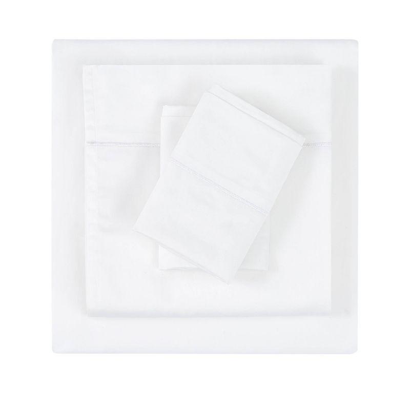 White Cotton Sateen Standard Pillowcase Pair