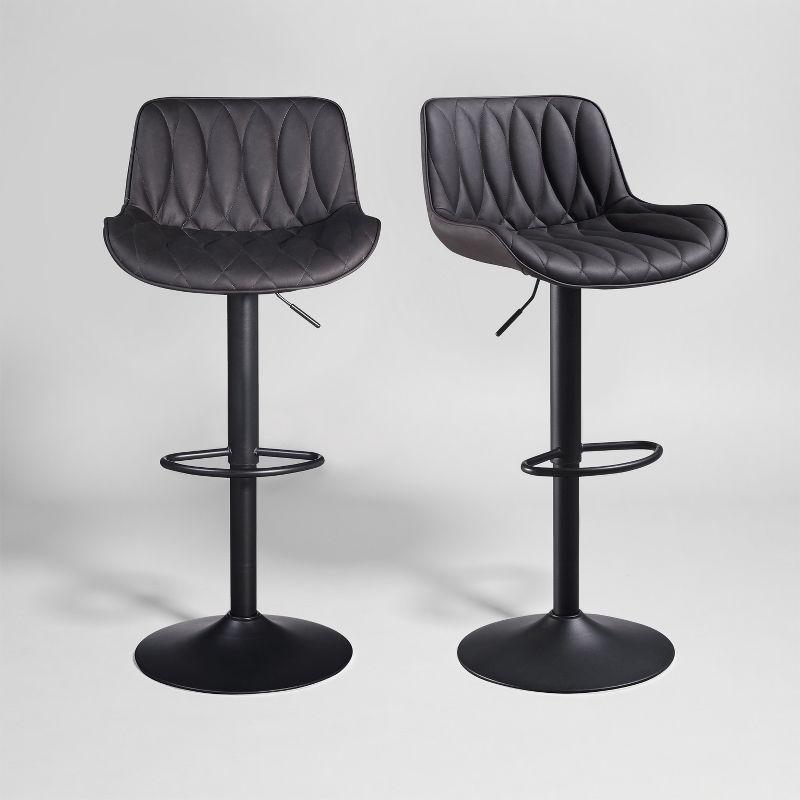 17 Stories Set of 2 Open Backrest Adjustable Swivel Barstools