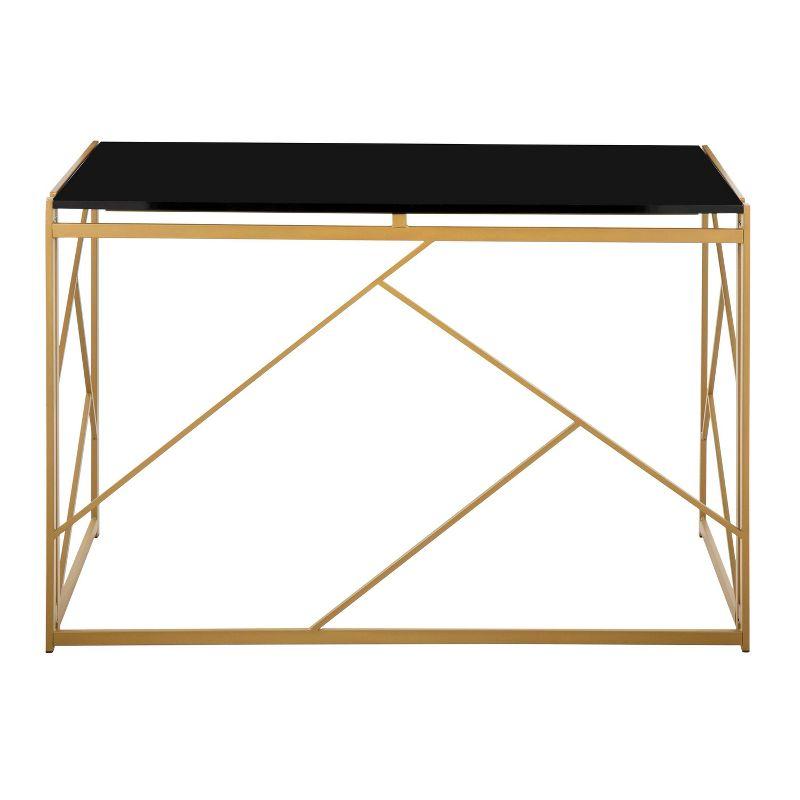 Folia Wood and Metal Computer Desk Black/Gold - Lumisource